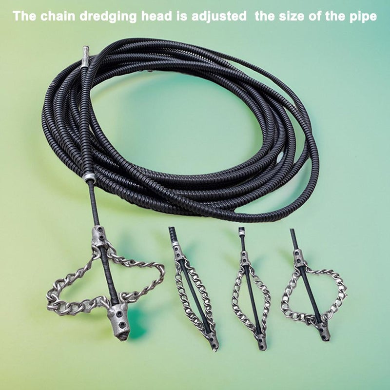 Drain Cleaning Cable, Sewer Descaling Chain, 8mm (1/4") Heavy Duty Drain Clog Remover Tools, Flexible Push Snake Cable for PVC Pipes, Toilets, Traps (Black 5Meter) - Image 4